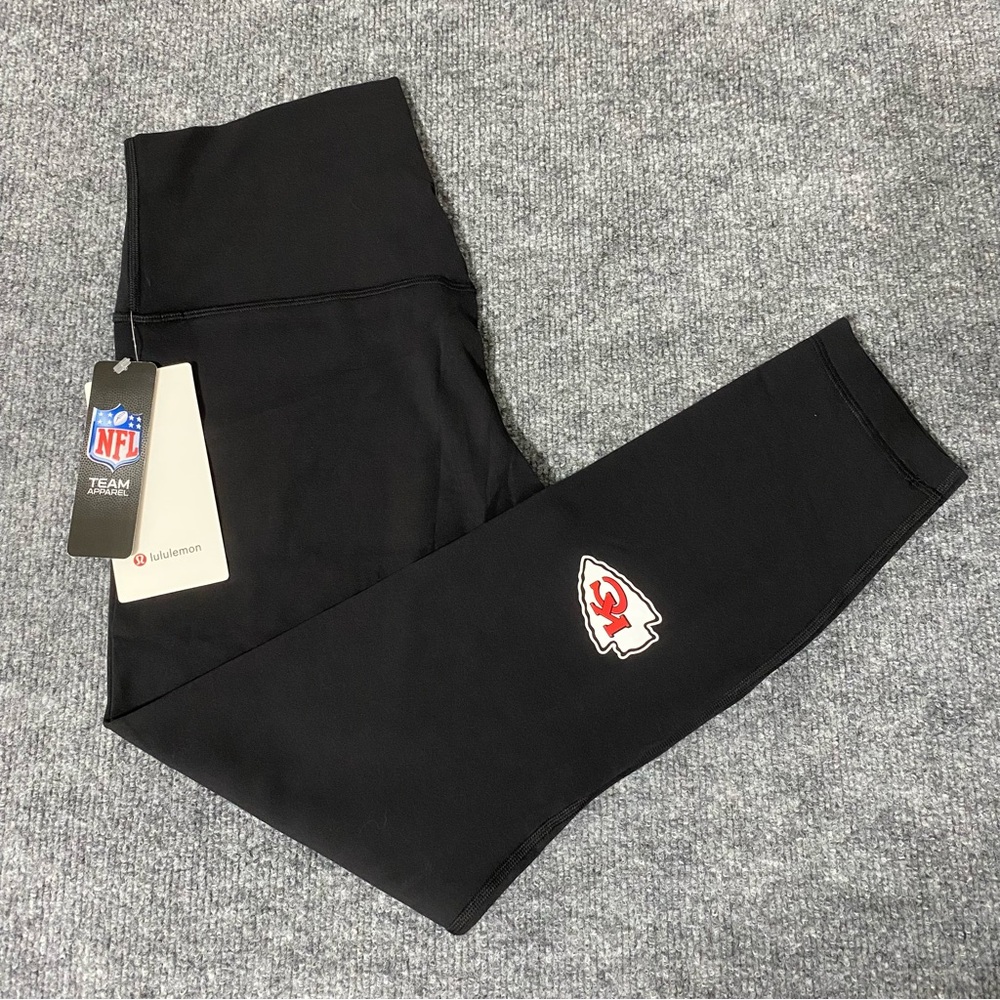 Lululemon Align Kansas City Chiefs Womens 12 Black High Rise 25” Length Pant NWT